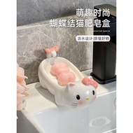 Ceramic Cat Cat Soap Box Household High-End Toilet Drain Soap Box Perforation-Free Toilet Shelf Soap
