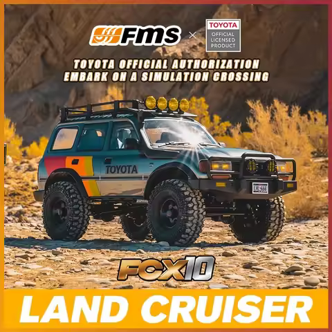 FMS RC Cars FCX10 1:10 Toyota Land Cruiser LC80 4WD Simulation Climbing Car Dual Speed LED Electric 