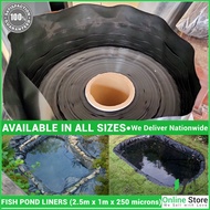 Fish Pond Liner HDPE (2.5m x 1m x 250 microns) Garden Pool Film for Fish Ponds, Water Features Black