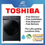 TOSHIBA TWD-T21BU140UWS(MG) 13/8KG DARK GREY FRONT LOAD 2 IN 1 WASHER CUM DRYER