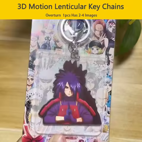 NARUTO Madara Susanoo Motion Key Chains Acrylic Keychains Bag Pendant Car Keyring Anime Peripheral G