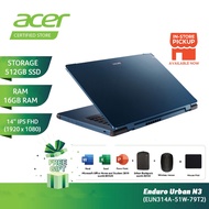 Acer Enduro Urban N3 EUN314A-51W-79T2 14" IPS FHD Laptop I7-1165G7 16GD4 512SSD WIN10H - Blue (With 
