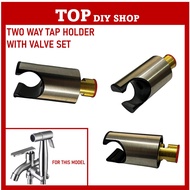 Two Way Bidet Stainless Steel Holder With Valve Replacement Bidet Spray (Bidet Tap Not Included)