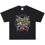 Guns N 'Roses Band Rock Loose American Retro t-Shirt Street Distressed Short Sleeve Vintage Long Sle