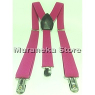 Bretel Suspender Pink Baju Dewasa Polos Tali Kodok Jojon Jeans Denim Tali Jojon Import Pria Wanita