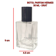 Botol Parfum Kaca Spray 30ml Kosong Botol Hrmes Drat Tutup Hitam 30 ml