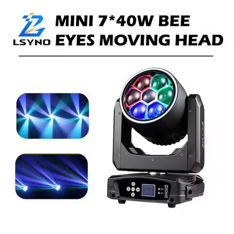 Moving Head DJ Light 7X40W Bee Eye Wash Zoom LED Beam Disco Lights DMX512 Stage Effect For Wedding N