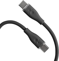 Allone ALG-60WSCCC15BK 60W Compatible Silicone Cable, Type C to C, 3.9 ft (1.5 m), Black, 0.4 x 0.2 