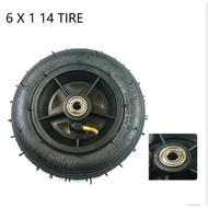 Motorcycle 6x1 1/4 tire scooter pneumatic wheel aluminum plastic wheel inner tube electric scooter 6