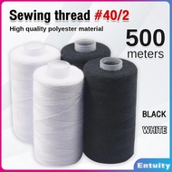 ET 500m Sewing Thread 40/2 Type White Black Polyester Thread