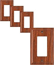 4-Pack Decorator Outlet Cover Plate, Wood Grain Decorative Switch Plates and Outlet Covers, Natural