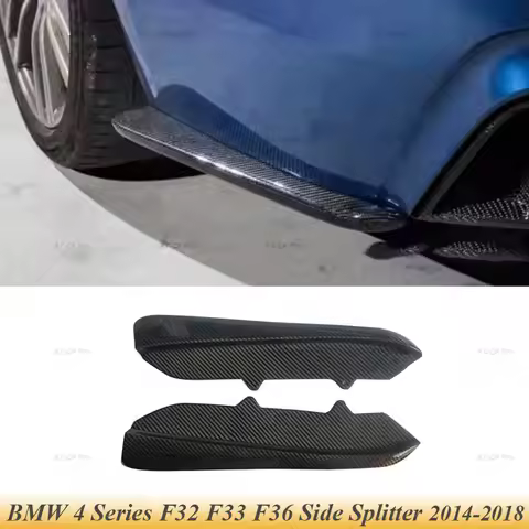 F32 F33F F36 Real Carbon Fiber FRP Black Rear Diffuser Splitter Bumper Canard For BMW 4 Series F32 F