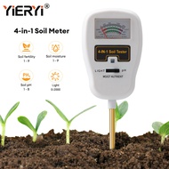 เครื่องวัดความชื้นของดิน Yieryi 4 In 1 PH/ความชื้น/แสง/ความอุดมสมบูรณ์ของทดสอบค่าพีเอชมิเตอร์ดินสำหรับสวนสนามหญ้าฟาร์มผักสวนผลไม้