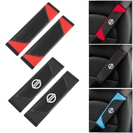 Nissan 2pcs Car Safety Seat Belt Cover Carbon Fiber Leather Shoulder Pad Protector For Kicks Almera Sentra Serena Grand Livina Terra Navara Teana Xtrail Sylphy March Accessories