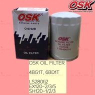 OSK O-6732B OIL FILTER LS280FJ2,EX120-2/3/5,SH120-1/2/3,SH100-1/2/3 EXCAVATRO 4BG1T, 6BD1T