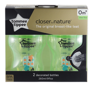 Tommee Tippee Bottle 9oz 2pcs. แพ็คคู่ ขวดนม คอกว้าง ทอมมี่ ทิปปี้ รุ่น Closer to Nature ขนาด 9 oz