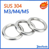 304 stainless steel solid welded O-ring, lifting ring steel ring, yoga hammock connecting ring, pet 