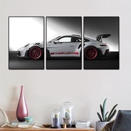 Rastar | 3Pcs Vintage Industrial Style Car Series Poster Gt3rs Art Poster Canvas Painting Wall Print