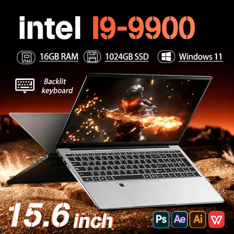 15 inch Windows 11 Pro Laptops Intel Core i9-9900 16GB RAM 1TB SSD Office Gamer Study notebook Compu