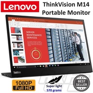 Lenovo ThinkVision M14 14" Full HD IPS Monitor - 300 Nit 6ms 2xUSB Type-C Ports LED LCD Mobile Porta