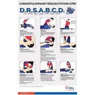 CPR poster/chart/D.R.S.A.B.C.D. TNB CPR with wooden frame