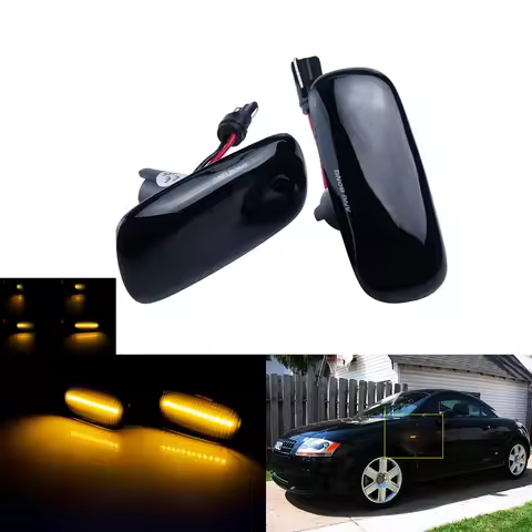 2x Dynamic Amber LED Side Marker Indicator Repeater Light For Audi A3 S3 A4 A6 RS6 A8 TT 8N 4B094912