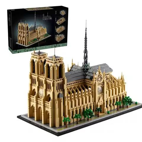 2025 New Architecture 21061 Notre Dame De Cathedral Model Kit Iconic Paris Landmark Building Blocks 