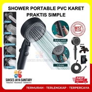 5 In 1 Shower Head Set Black Premium Shower Head 5 Mode Adjustable With Flexible Hose