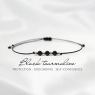 1pc Black Tourmaline Bracelet For Protection Bracelet For Women, Exquisite Crystal Bracelet, October