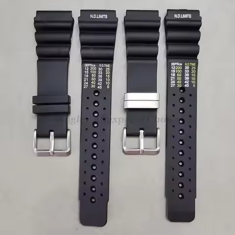ND Limits Diver Rubber Silicone Strap 20 22 24mm Sport Watchband for Seiko for Citizen for Promaster