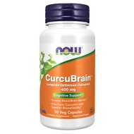 NOW Supplements, CurcuBrain™ 400 mg with Longvida® Optimized Curcumin, 50 Veg Capsules