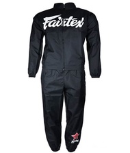 Fairtex Sauna Sweat Suit  VS2 Vinyl Black (S,M,L,XL,XXL )weight cuts before fights  ชุดลดน้ำหนักนักมวย สีดำ แฟร์แท้กซ์ ไวนิล ของแท้จากโรงงาน แท้💯