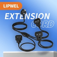 LIPWEL Power Supply Extension Cord Cable Extender, UK Plug 1 With 3 Socket Power Strip, 3 Ways Power