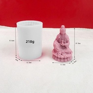 Home Decoration Candle Making Resin Gifts Buddha Guanyin Buddha Statue Candle Silicone Mold