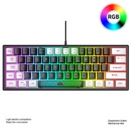 自由狼K61RGB游戲鍵盤RGB燈光機械手感游戲筆記本拼色客制化鍵盤