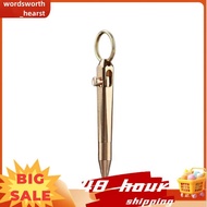 Brass Quick Release Writing Pen Keychain Business Ballpoint Pen Student Office Stationery Brass