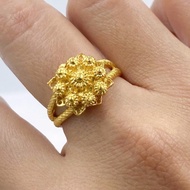 แหวนทอง2สลึง ลายดอกไม้สวยงามแบบไทย แหวนทองชุบ แหวนทองปลอม [N316] แหวนทองไมครอน