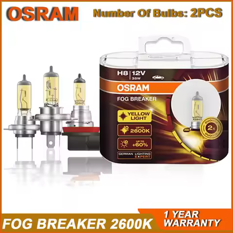OSRAM FOG BREAKER H1 H3 H4 H7 H8 H11 H16 HB3 HB4 12V 2600K Headlight +200% Yellow Fog Light +60% Bri