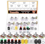 Tanstic 14Pcs WH138 Guitar Potentiometer B1K-B1M Split Shaft Potentiometer with knob