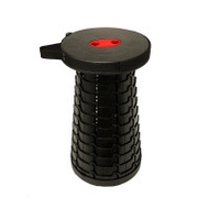 TELESCOPIC STOOL 戶外可摺疊式櫈仔｜可調校高低排隊神器 露營釣魚折疊椅 - 黑色