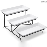 XIMEN ชั้นวางถาดเสิร์ฟอาหาร3ชั้นชั้นชั้นจัดจานชั้นวางแสดงอาหารจานวางแสดงห้องครัวสำหรับถาดขนม