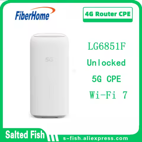 FiberHome 5G CPE Pro LG6851F WiFi 7 Router BE7200 Dual 2.5G Ethernet Ports NFC 4G LTE Cat19