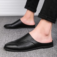 Raya Men's slippers summer wear ins trend sports non-slip leather slippers office slip-on lazy shoes