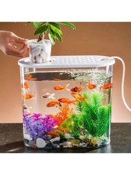 1套金魚缸底座,桌面家用透明魚缸保養箱,桌上生態水族箱塑料