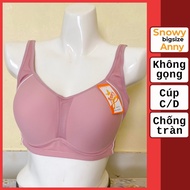 Thailand Anny 777/9602-Cup D Big Size Rimless Bra, Super Big, Ultra Thin, Anti-Spill, Covers Back Fa