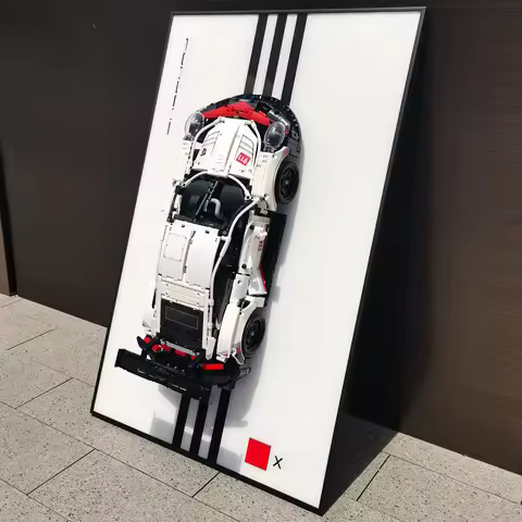 Display Wallboard for Lego Technic 42096 Porsche 911 RSR,Adult Collectibles for Lego Car Wall Mount 