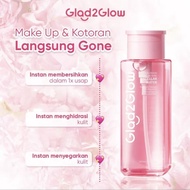 Micellar Water Glad2Glow Cherry Blossom 300ml Jumbo– Facial Cleanser & Makeup Remover