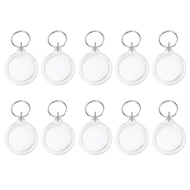 100pcs Acrylic Keychain Acrylic Photo Keychain Circular Photo Keychain Blank Keyring Transparent Pho
