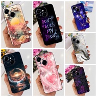 Techno Spark Go 1 Case Aesthetic Luxury Cute Flowers Cute Panda Black Silicone Phone Case Tecno Spar