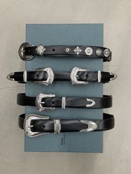 《正品現貨》Toga Pulla 黑色皮革合金單扣/雙扣皮帶 Unisex Belt 《日本製 • 長興經典款》